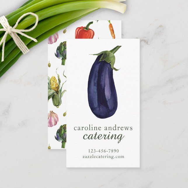 Watercolor Organic Eggplant Business Card (Watercolor Organic Eggplant Business Card)