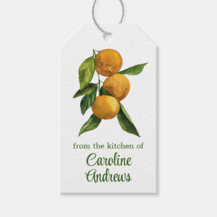 Watercolor Organic Tangerines Gift Tags