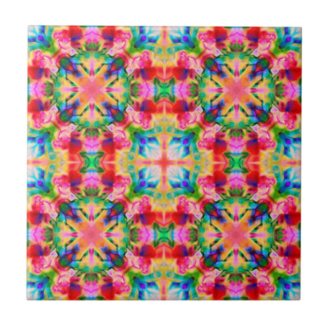 Watercolor ornament ceramic tile (Front)