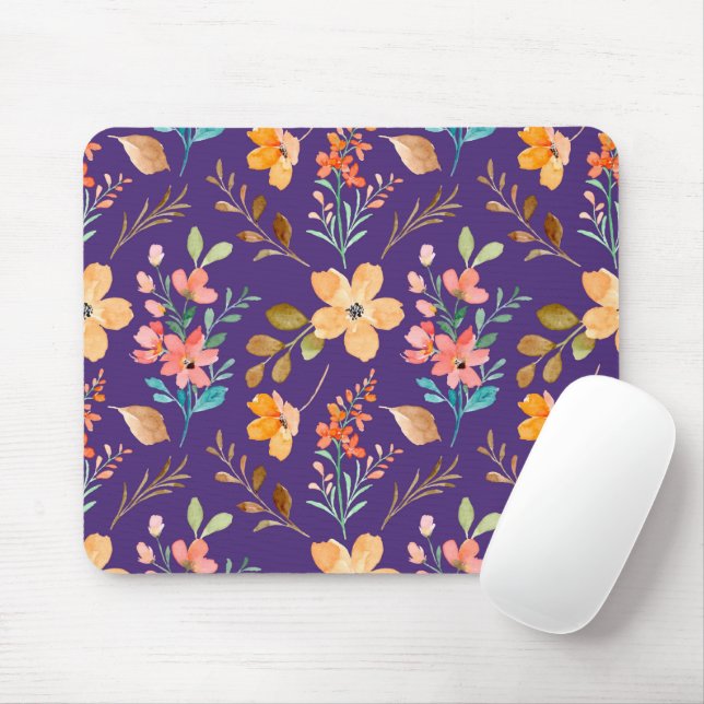  Watercolor Ornamental Flowers  Mouse Pad (With Mouse)