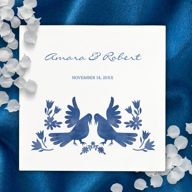 WATERCOLOR OTOMI BIRDS  SQUARE PAPER COASTER (Creator Uploaded)