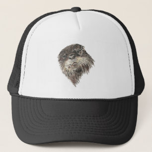 Watercolor Otter Animal Wildlife Nature Art Trucker Hat