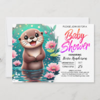 Watercolor Otter Custom Baby Shower