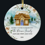Watercolor Our First Christmas in our new home Ceramic Ornament<br><div class="desc">Our First Christmas in our new home Ornament Gift
Personalised with your own name,  event,  and year!</div>