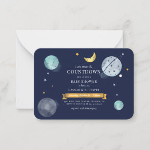 Watercolor Outer Space Baby Shower Card