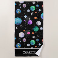 Watercolor Outer Space Planets Personalised Galaxy