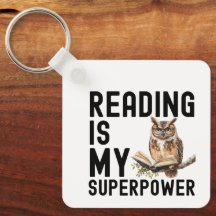 Watercolor Owl Bookworm Reading Saying