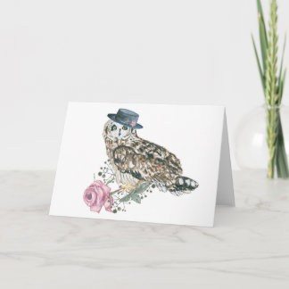 Watercolor Owl Card