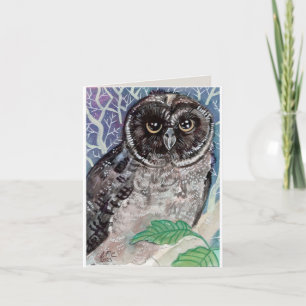 watercolor owl  card