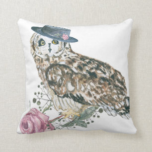 Watercolor Owl Cushion