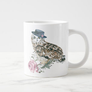 Watercolor Owl Large Coffee Mug