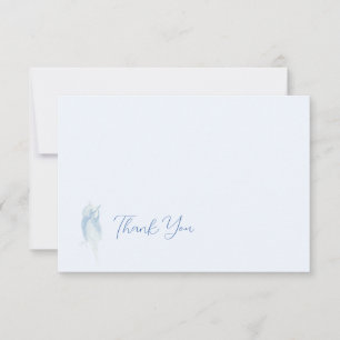 Watercolor Owl Sorority Note Card Blue