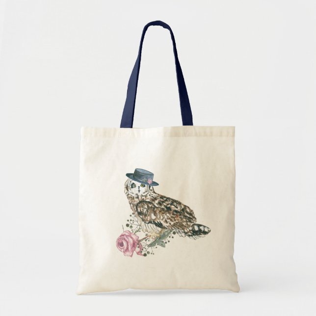 Watercolor Owl Tote Bag (Front)
