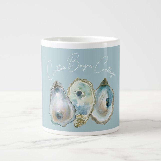Watercolor Oyster Large Coffee Mug (Front)