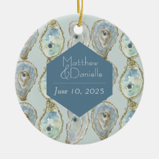 Watercolor Oyster Pattern Ornament
