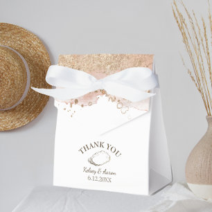 Watercolor Oyster Pearl Beach Wedding Favour Box