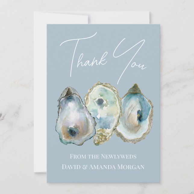 Watercolor Oyster  Thank You Card (Front)