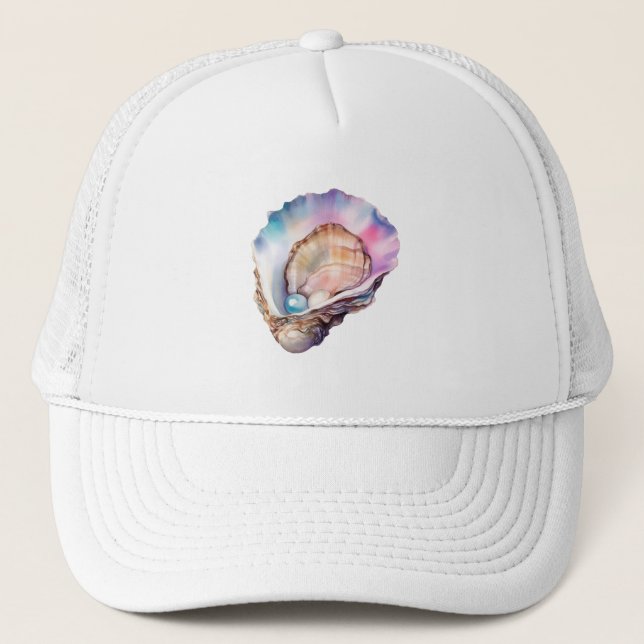 Watercolor Oyster Trucker Hat (Front)
