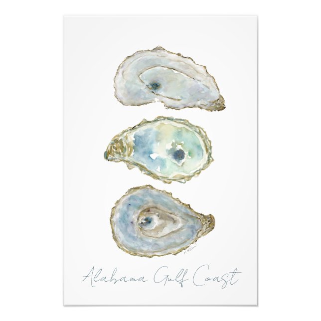 Watercolor Oysters- Customizeable Vertical Design Photo Print (Front)
