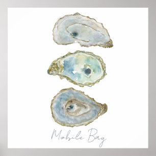 Watercolor Oysters  Poster
