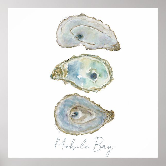 Watercolor Oysters  Poster (Front)