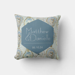 Watercolor Oysters Wedding  Cushion