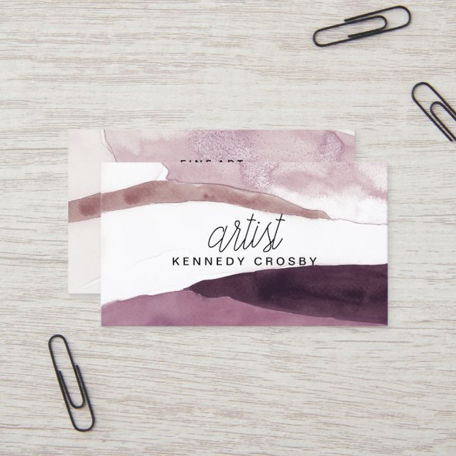 Watercolor Paint Artist Business Card (Front/Back In Situ)