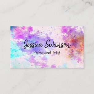 Watercolor Paint Artistic Colouring Business Card