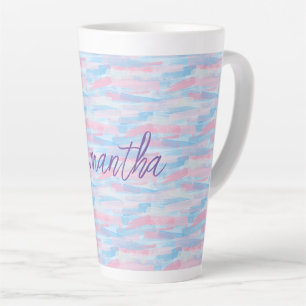 Watercolor paint artistic pastel colour latte mug