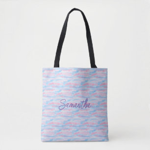 Watercolor paint artistic pastel colour tote bag