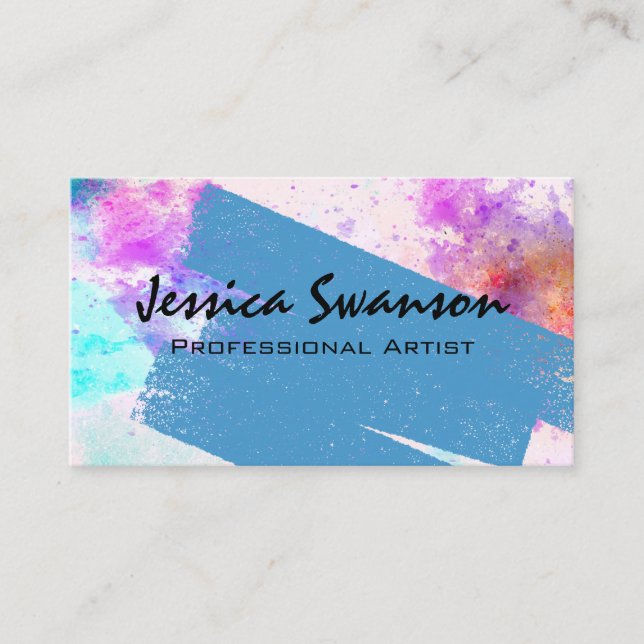Watercolor Paint | Paint Stroke Business Card (Front)