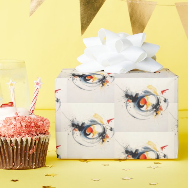 Watercolor Paint Scribbles Wrapping Paper (Birthday Party)
