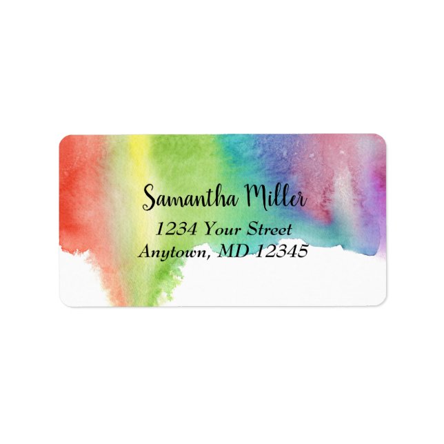 Watercolor Paint Spill | Abstract Address label (Front)