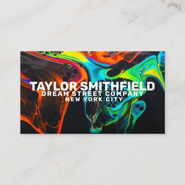 Watercolor Paint Splatter Business Card (Front)