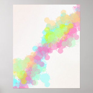 Watercolor Paint Splatter Colourful Rainbow Poster