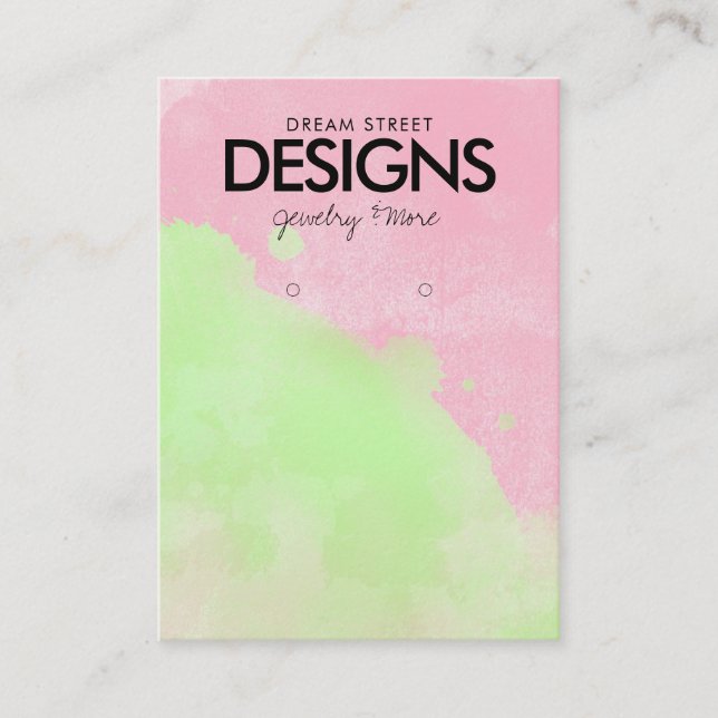 Watercolor Paint Splatter Earring Display Card (Front)