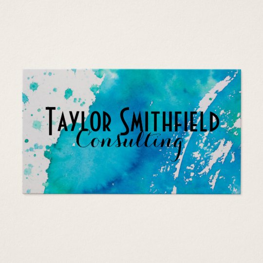 watercolor paint splatter splash business card