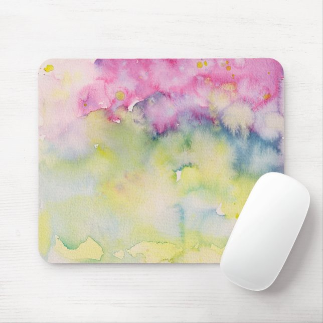 Watercolor Paint Stain Mouse Pad (With Mouse)