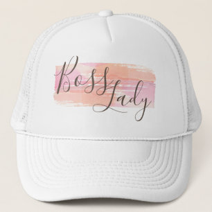 Watercolor Paint Strokes Boss Lady Trucker Hat