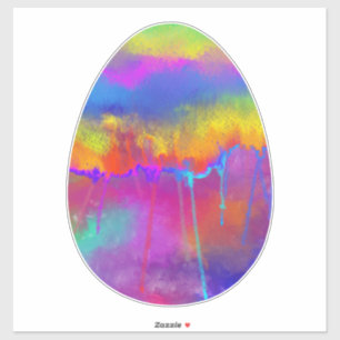 Watercolor Painted Bright Rainbow Colour Easter Eg