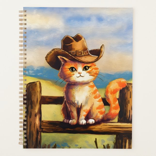 Watercolor Painted Cat Dad Planner (Front)
