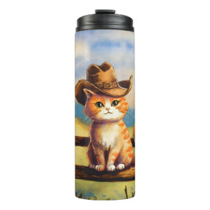 Watercolor Painted Cat Dad Thermal Tumbler