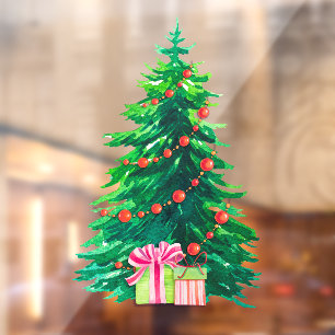 Watercolor Painted Christmas Tree Presents