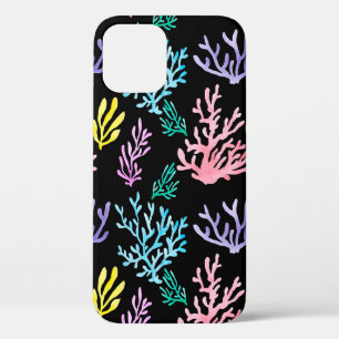 Watercolor painted corals seamless pattern iPhone 12 case