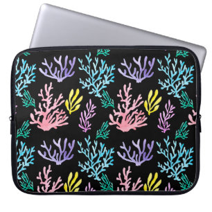 Watercolor painted corals seamless pattern laptop sleeve