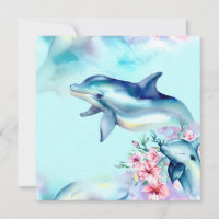 Watercolor Painted Dolphin
