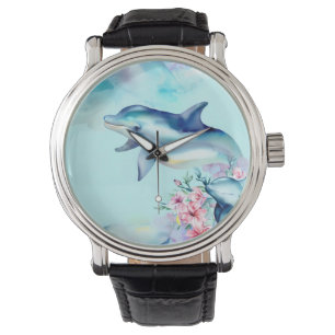 Watercolor Painted Dolphin  Watch