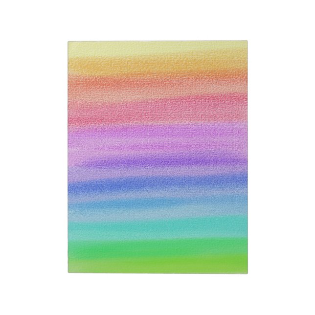 Watercolor Painted Rainbow Colour Stripes Notepad (Rotated)