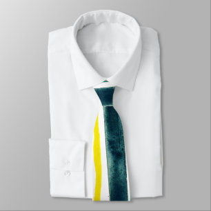 Watercolor Painted Stripes Tie – Blue & Yellow