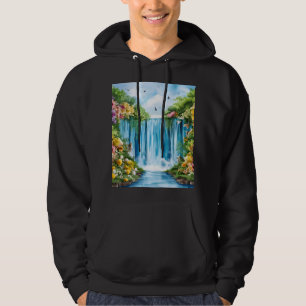 Watercolor painted waterfall hoodie